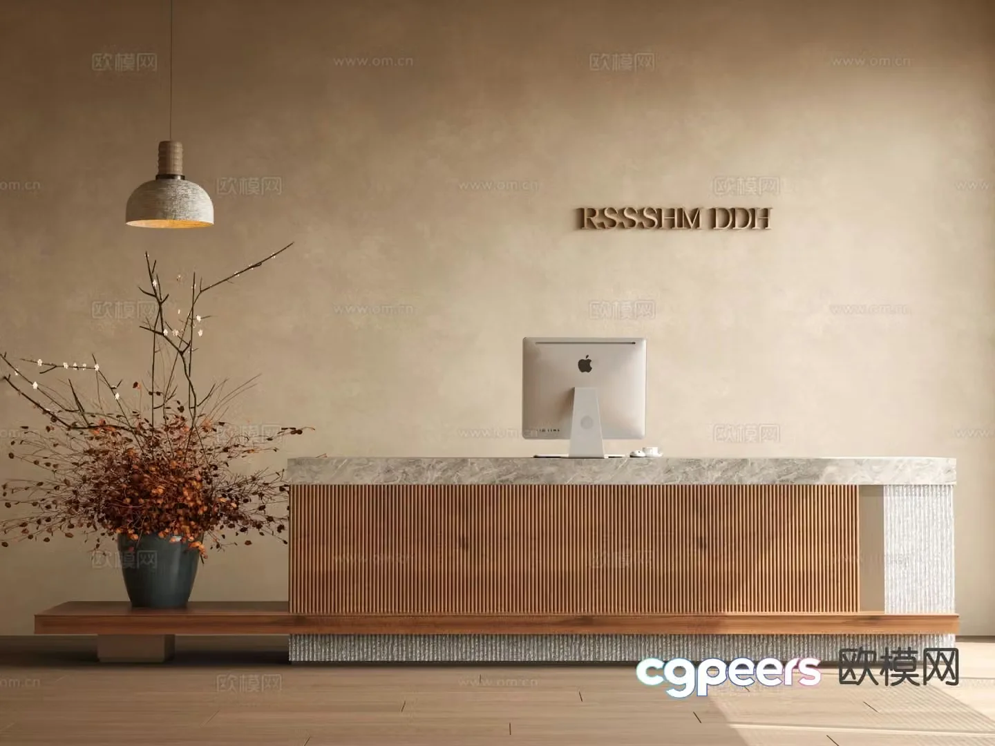 Medieval style front desk reception desk service desk cashier 3D model