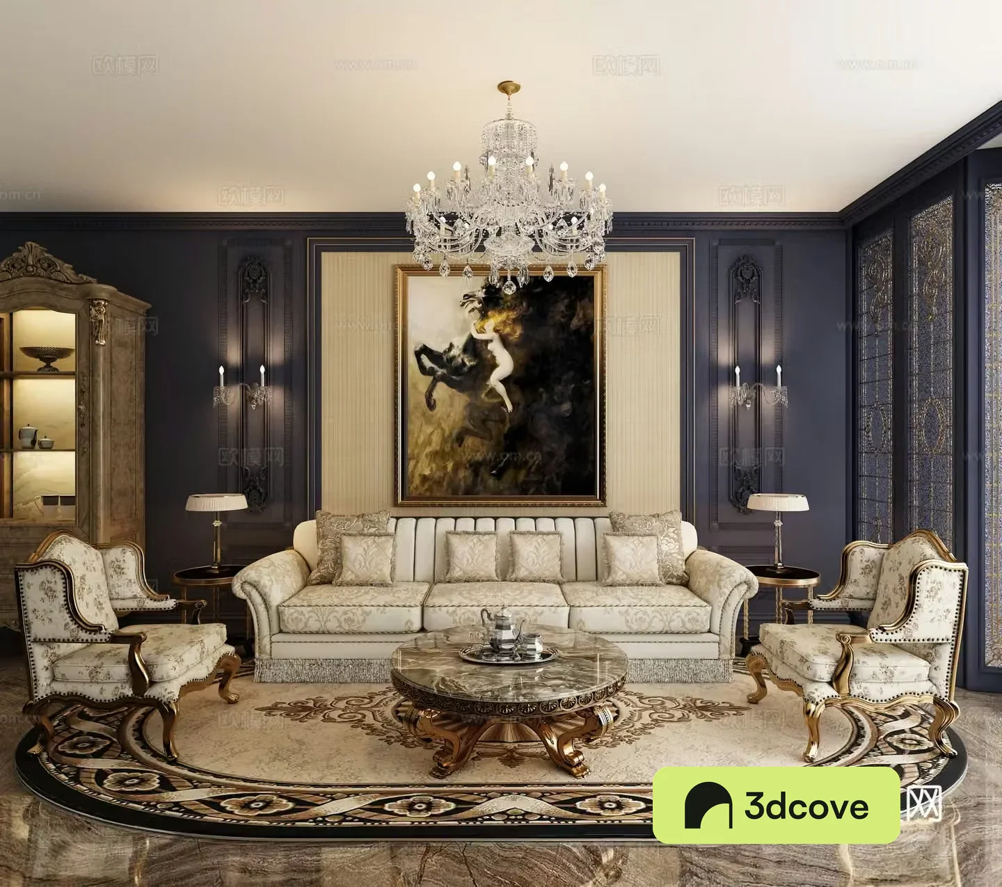 Living room sofa combination European sofa combination