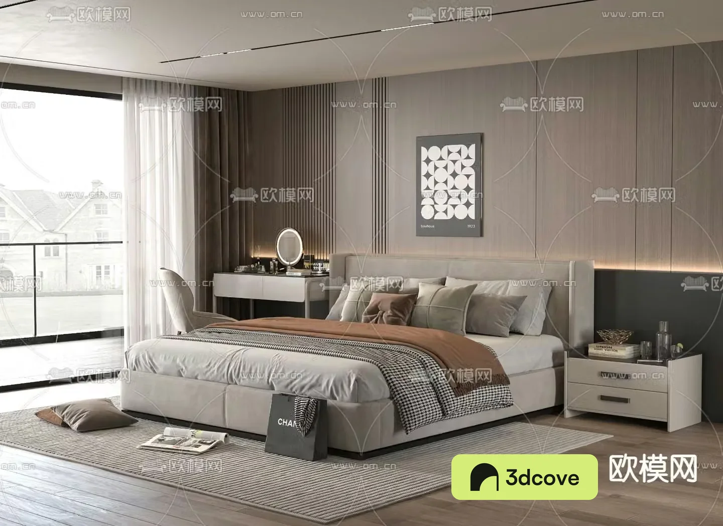 Minotti modern double bed
