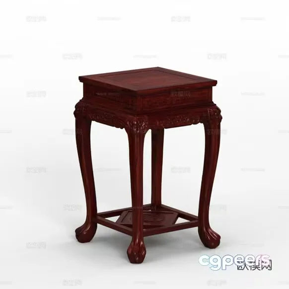 Wooden End Table 3D Model – 7044 – VRAY Render