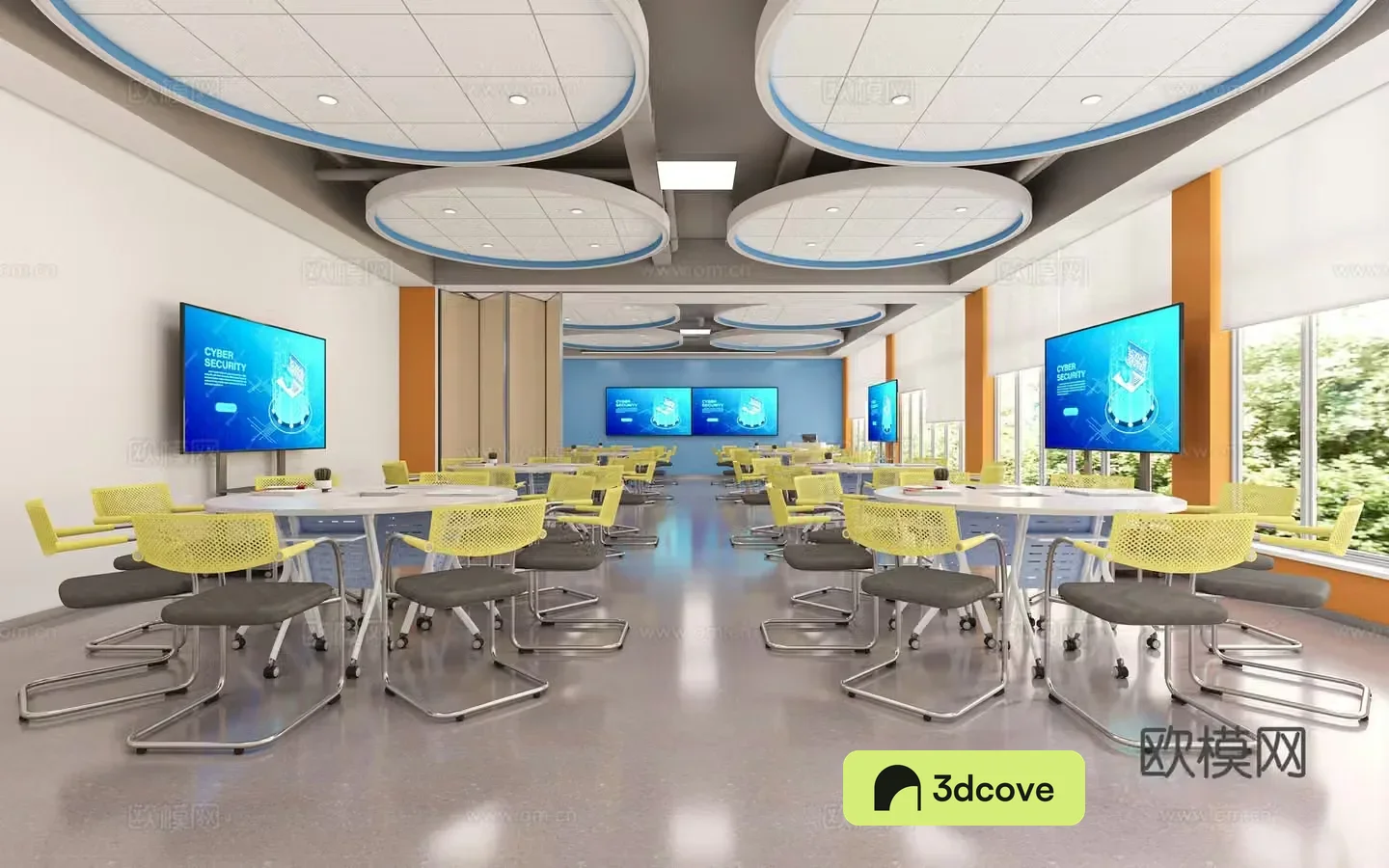 Modern discussion room smart classroom