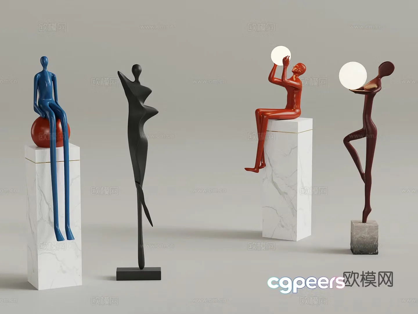 Modern floor sculpture ornament 3d model