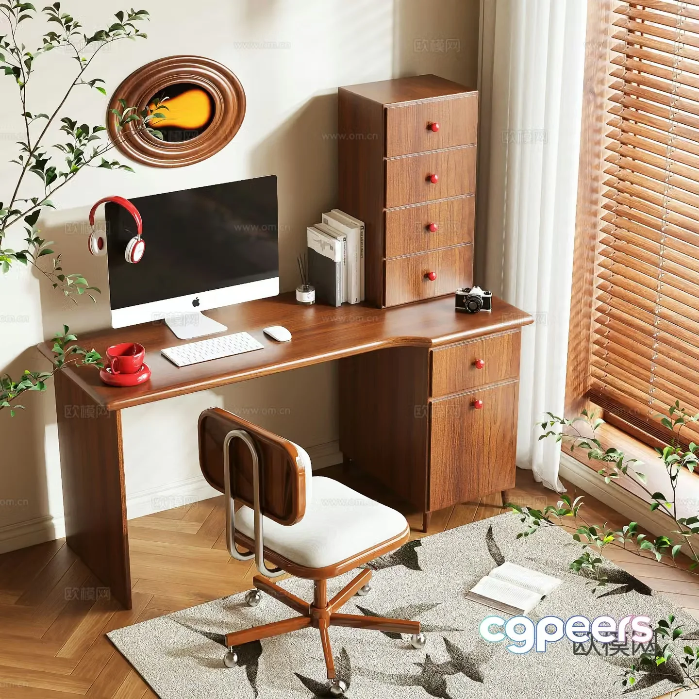 Medieval style desk 3d model