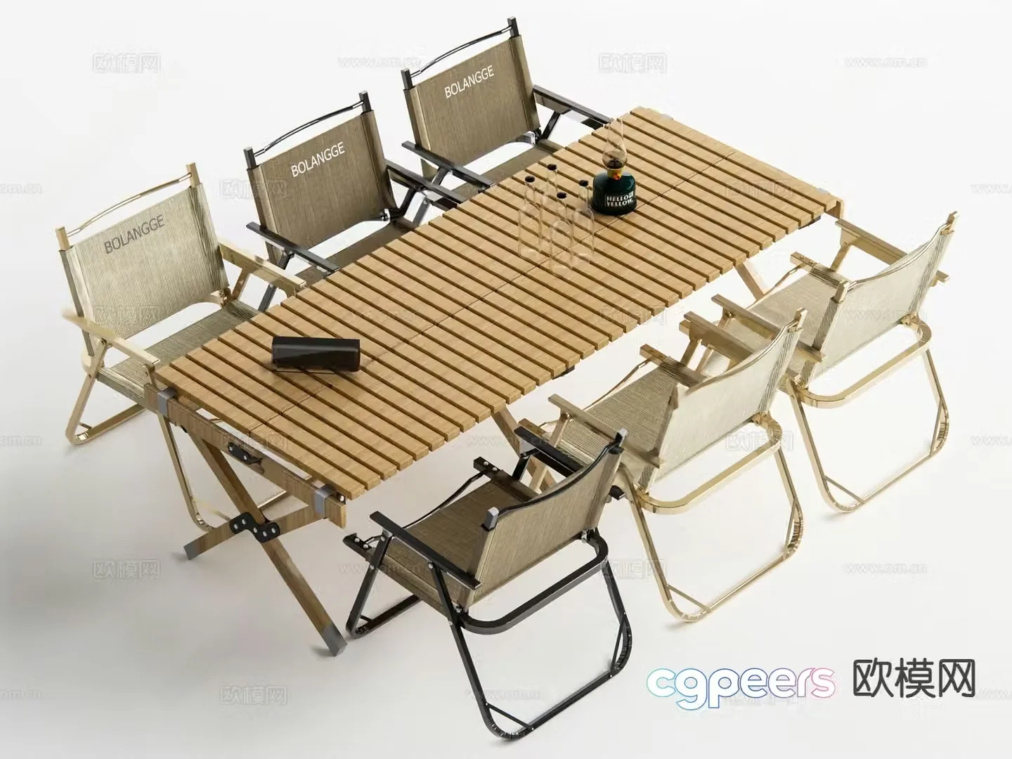 Modern leisure tables and chairs outdoor tables and chairs folding chairs 3d model