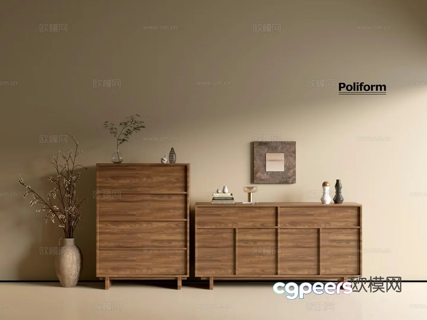 Modern wood grain cabinet ins wind minimalist wind cabinet whole cabinet sideboard balcony cabinet storage 3D model