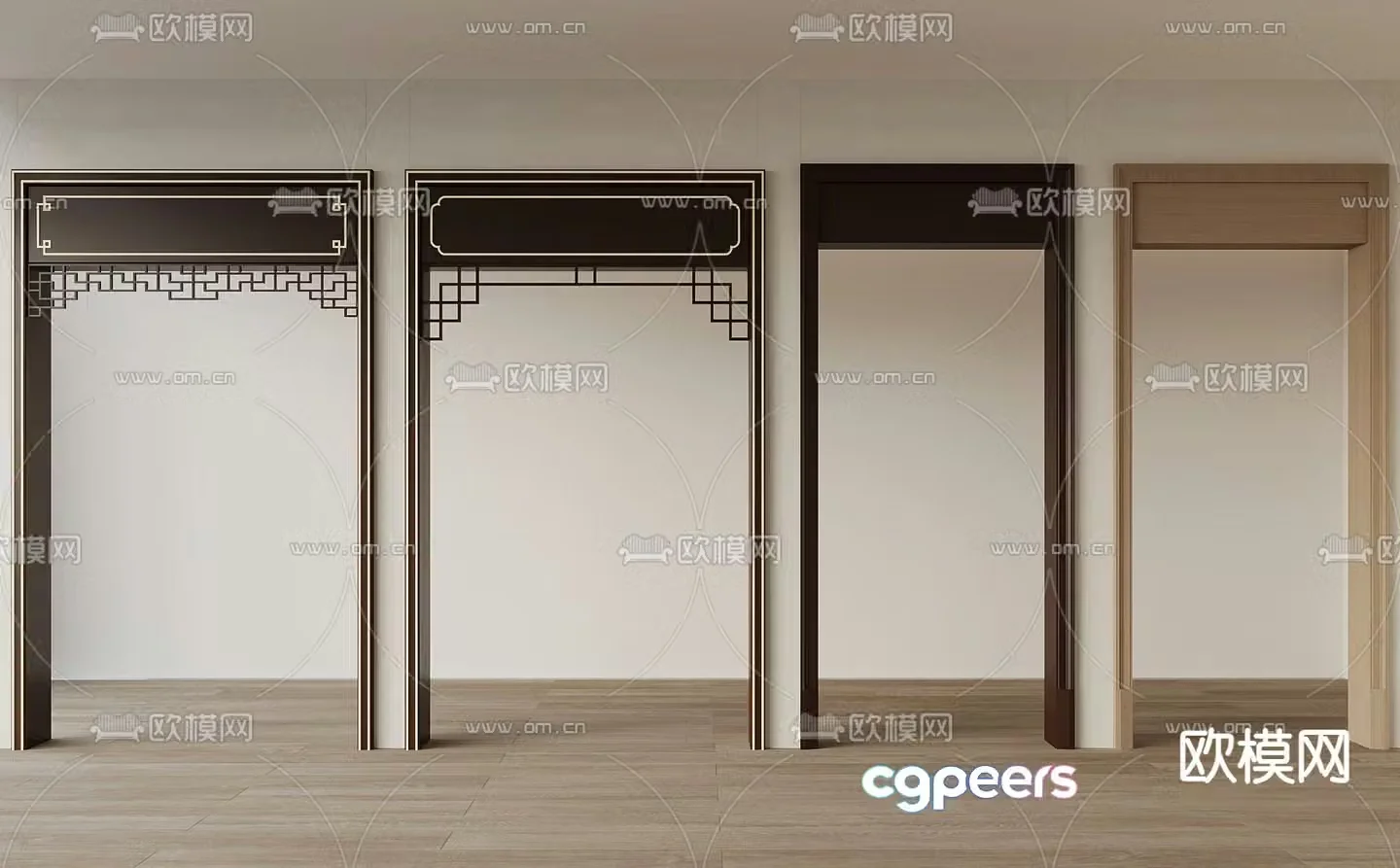 New Chinese door frame door frame 3d model