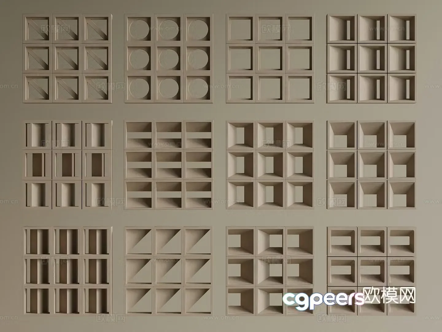 Wasabi Middle Ages hollow bricks cement brick partitions prefabricated bricks hollow bricks flower bricks_3d model