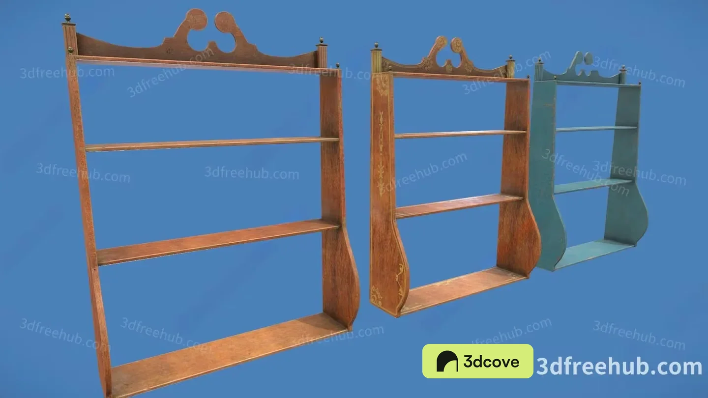 Wooden Shelf With Decorative Top