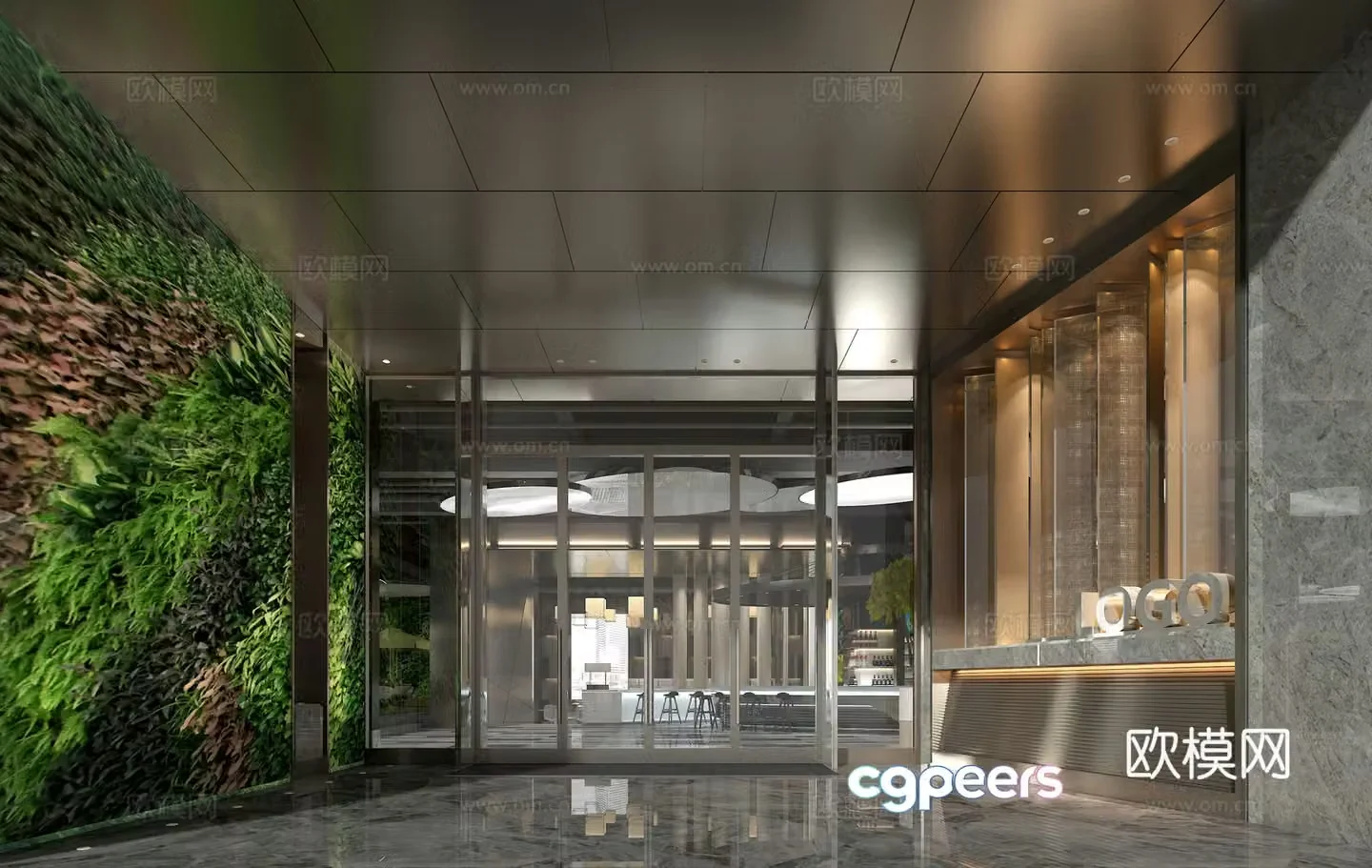 Modern hotel lobby 3d model