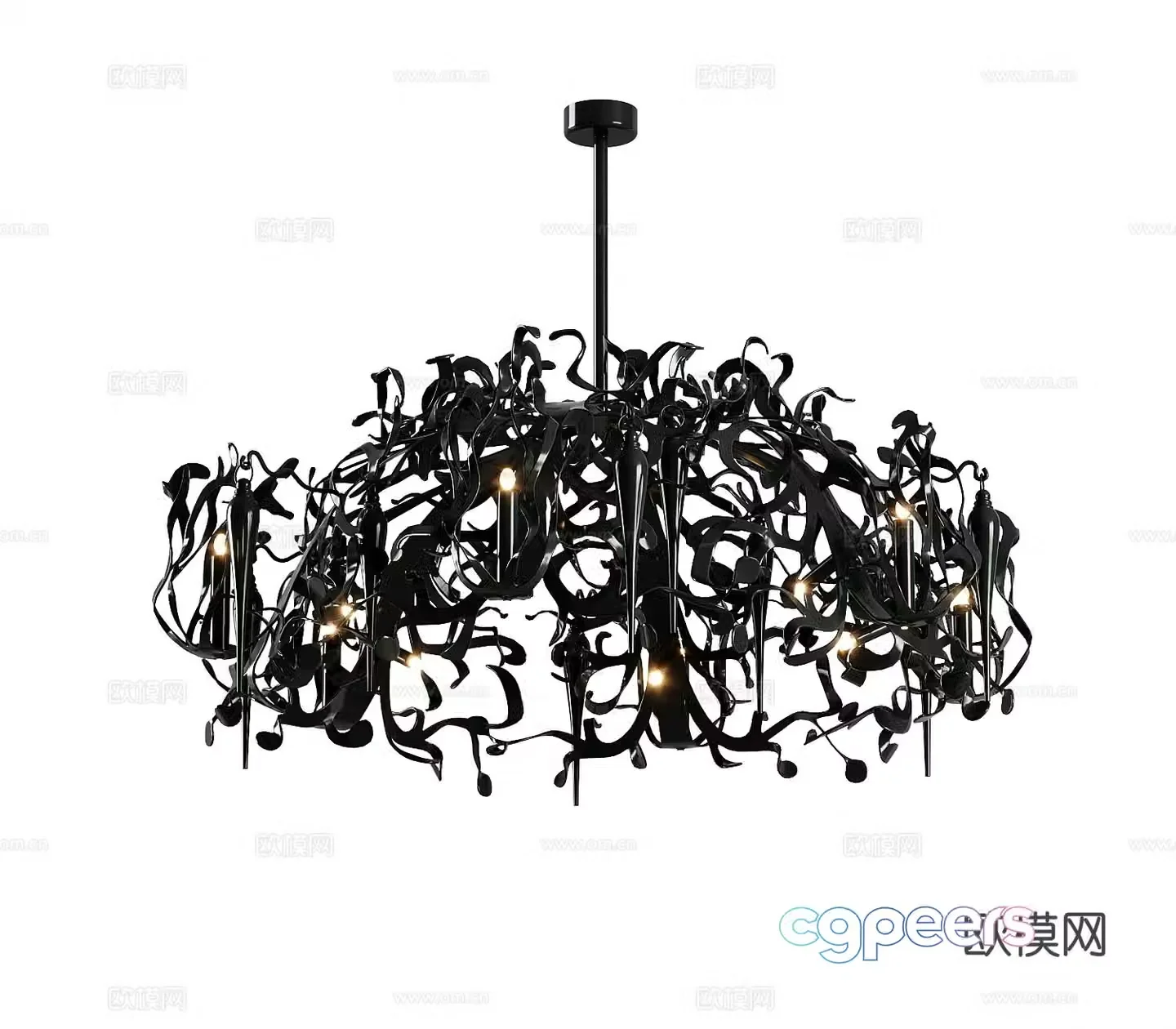 Modern hall chandelier 3d model