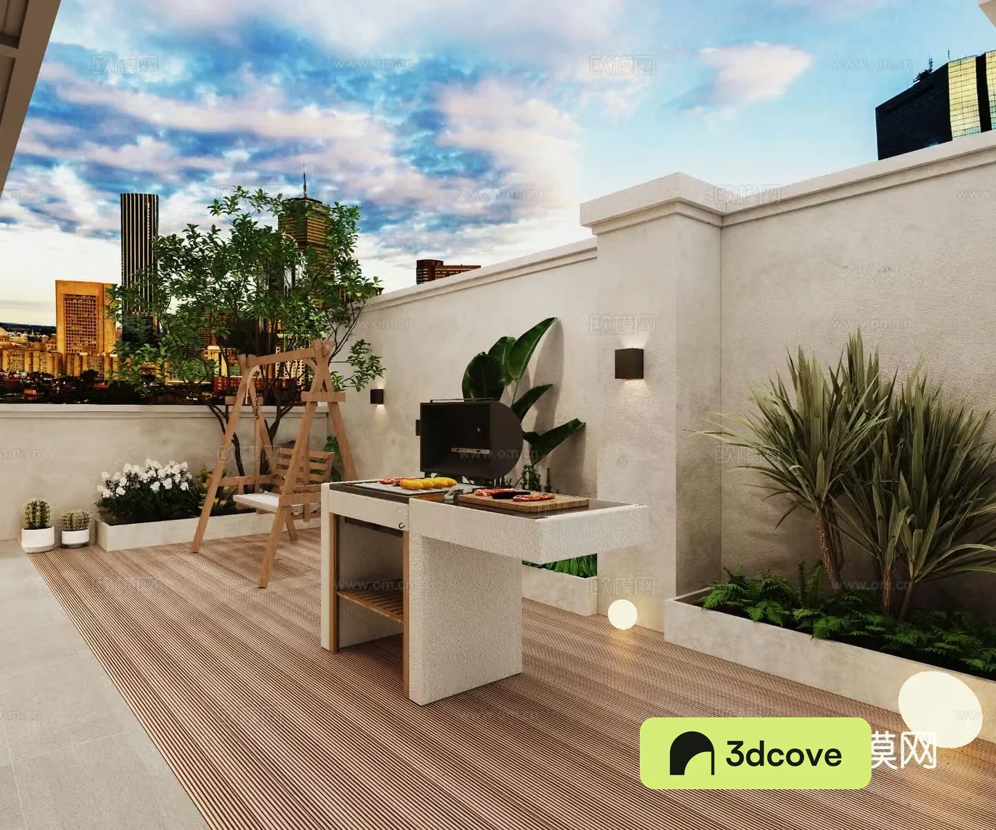 Modern balcony terrace roof garden