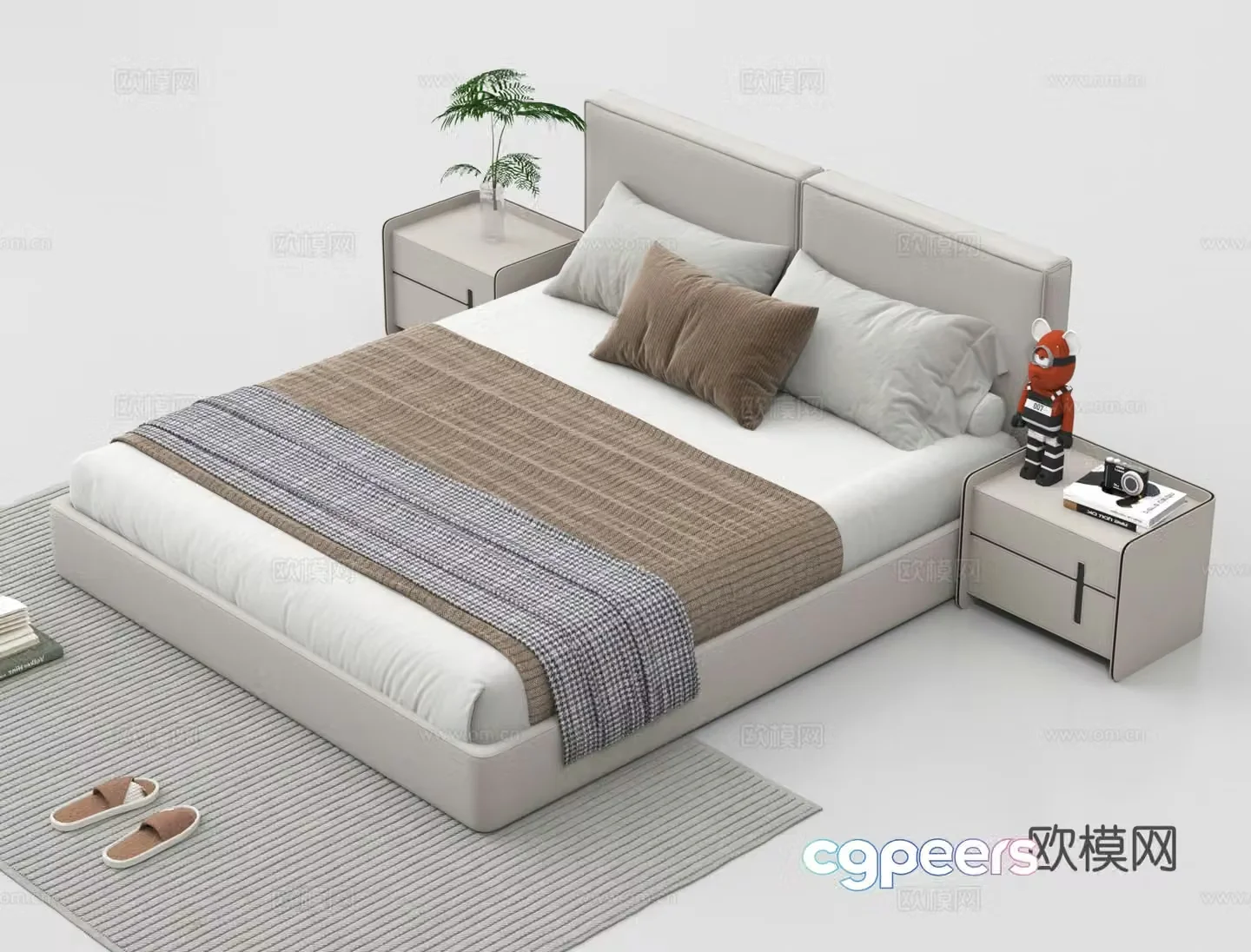 Double bed 3d model