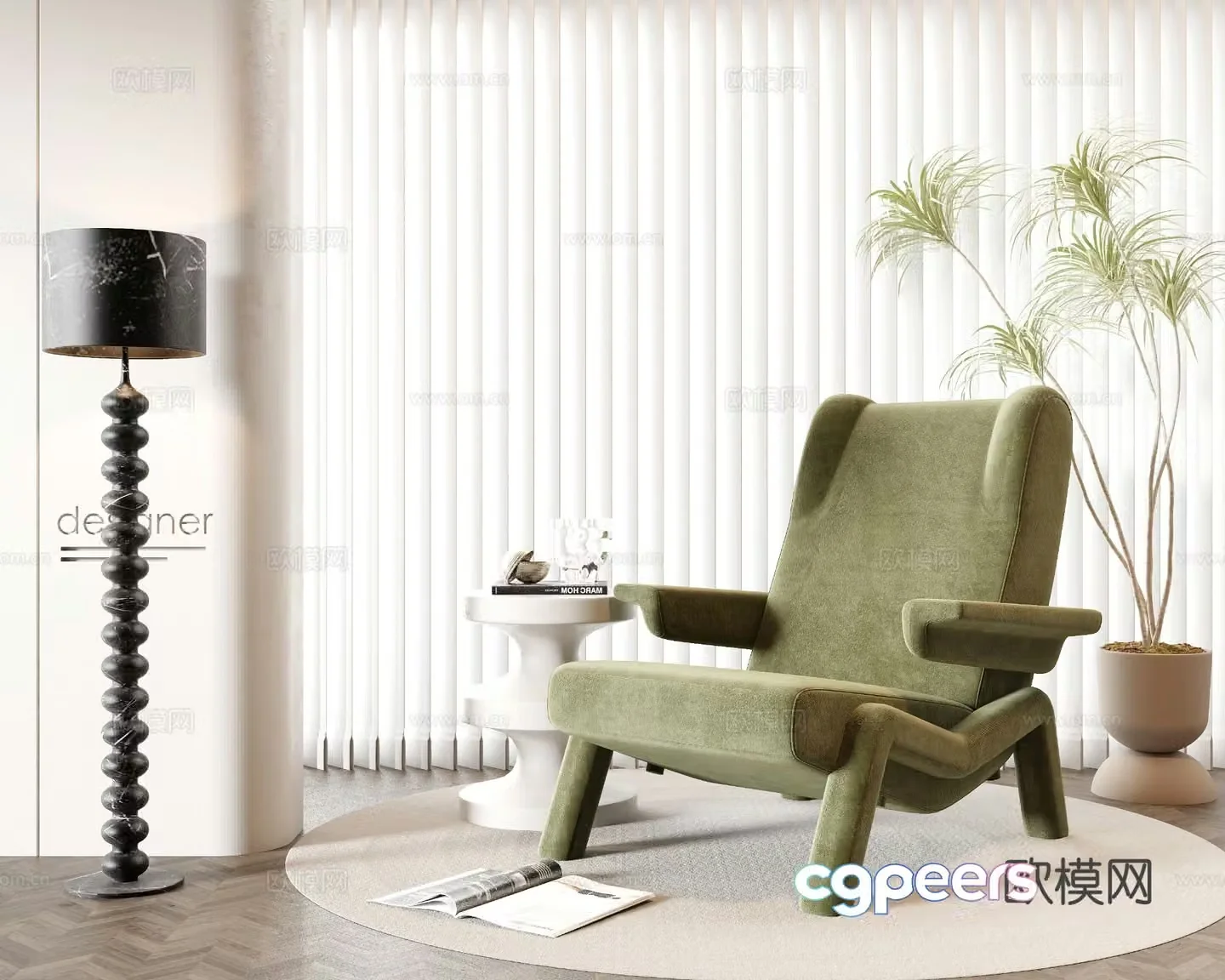 Modern chair leisure chair 3d model