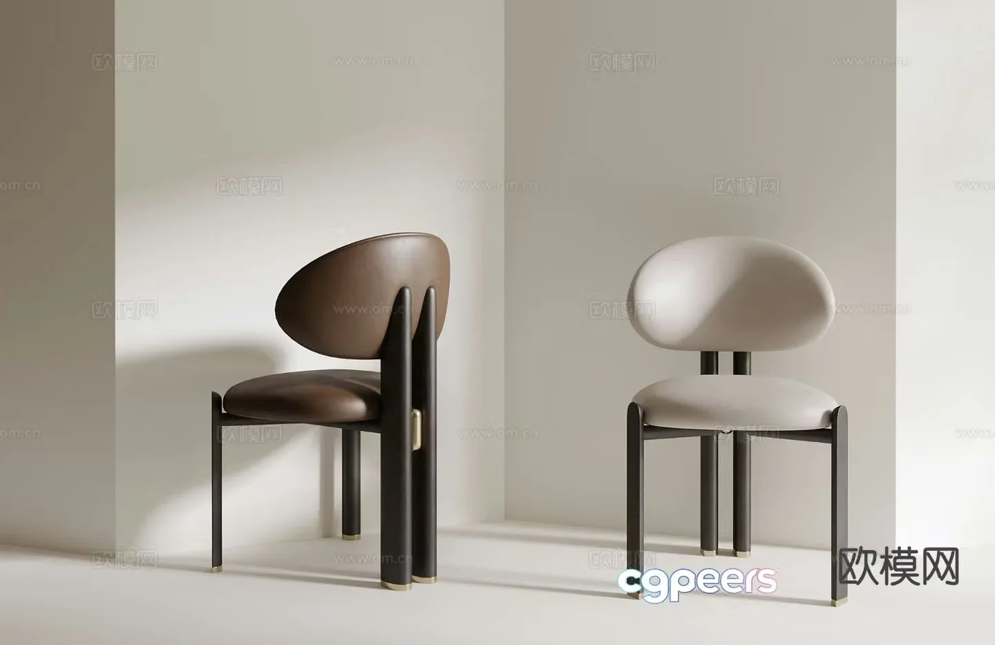 Medieval style chair dining chair leather chair 3d model