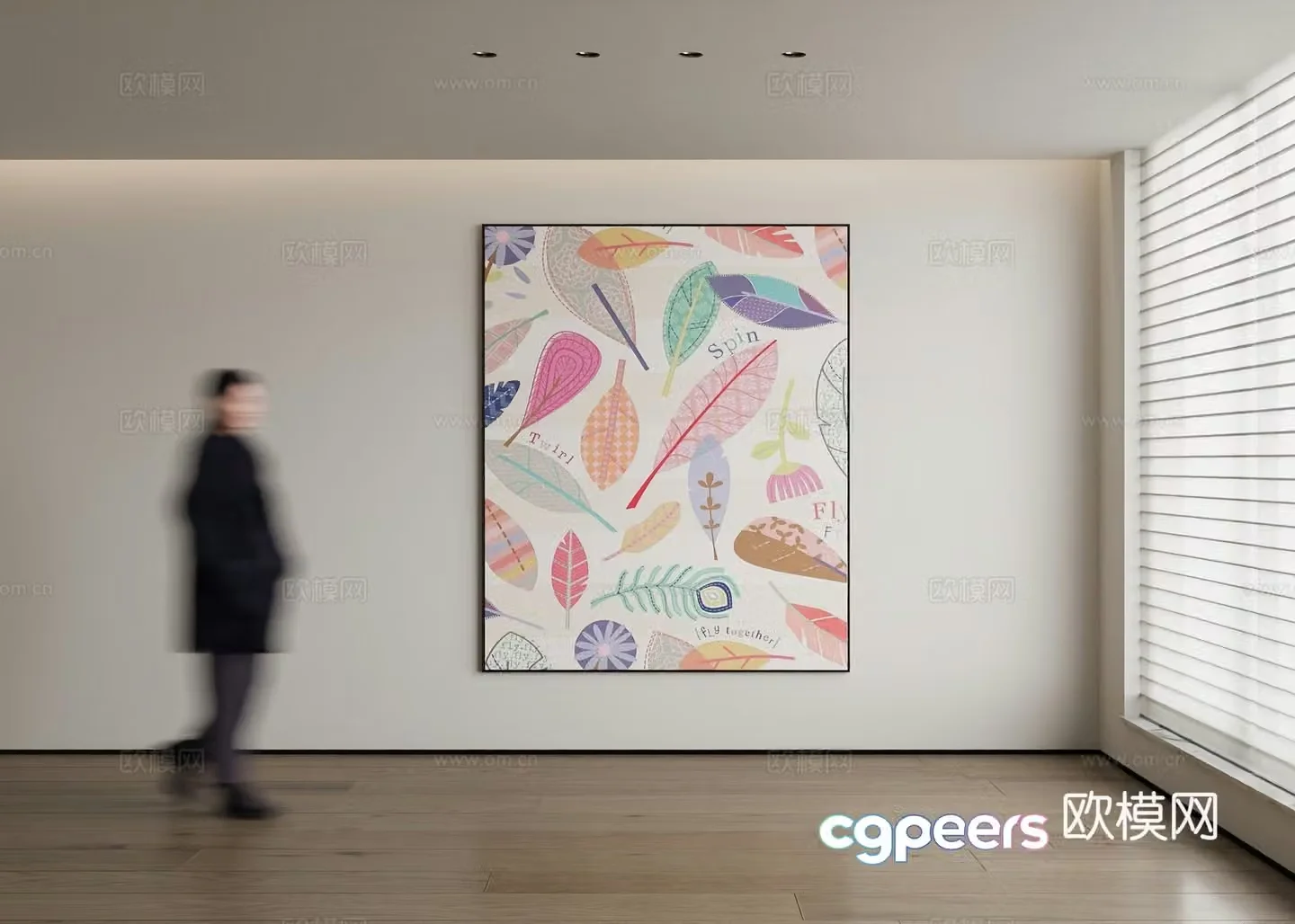 Modern decorative painting 3d model