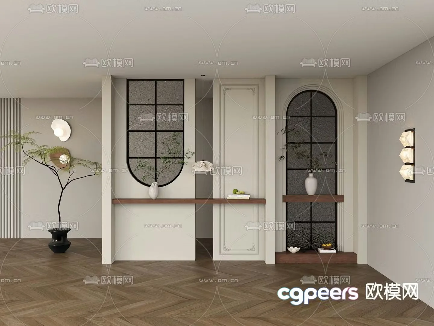 Entrance screen glass partition 3d model