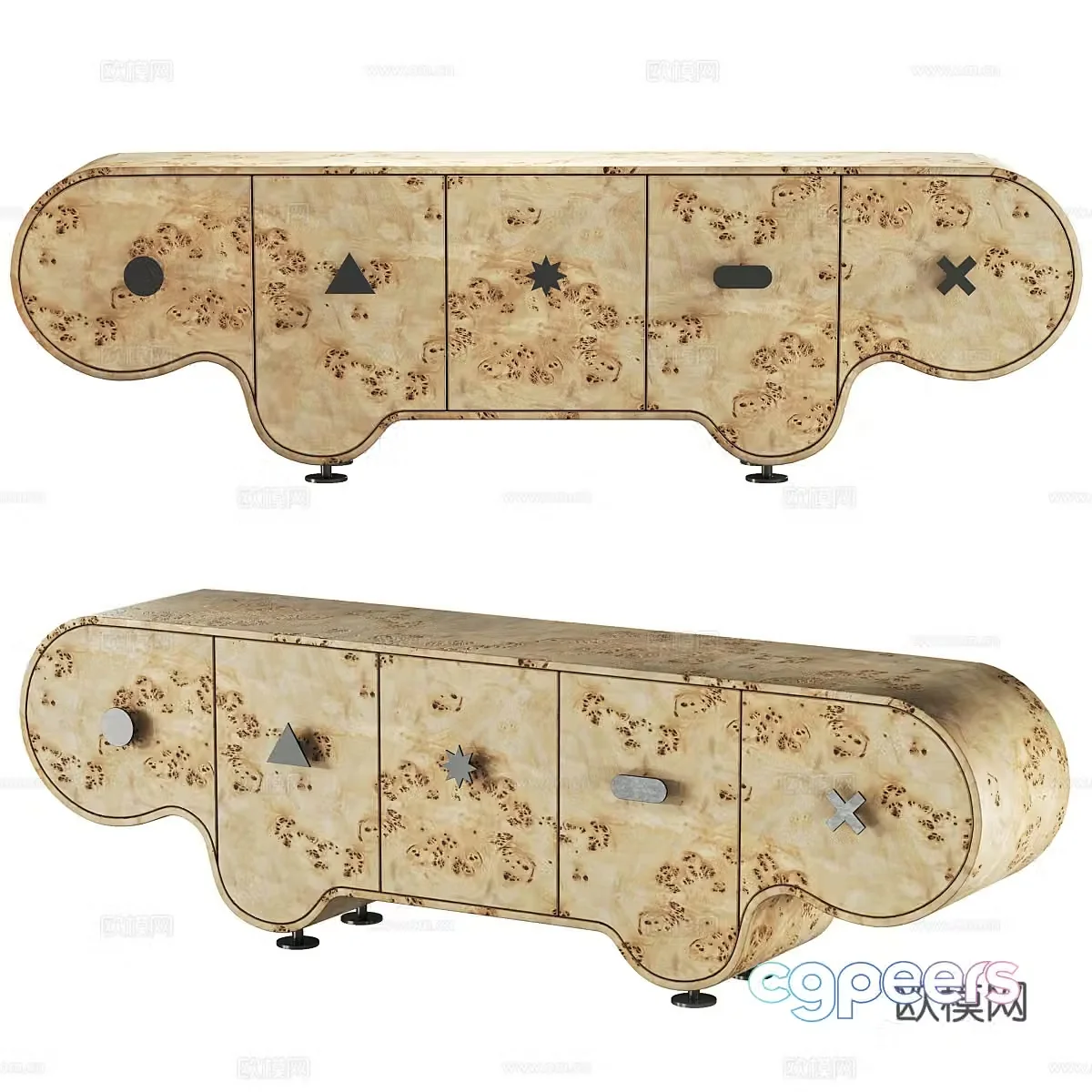 New Chinese style light luxury TV cabinet 3D model