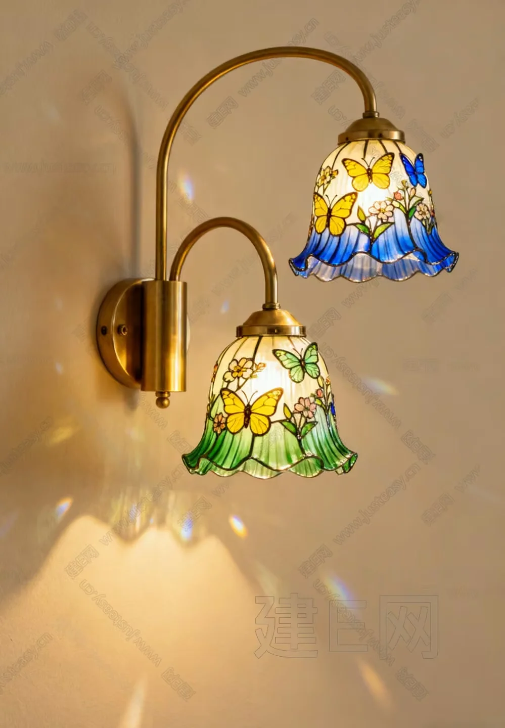 Gold Sconce With Butterfly Design 3D Model – 12211 – VRAY Render