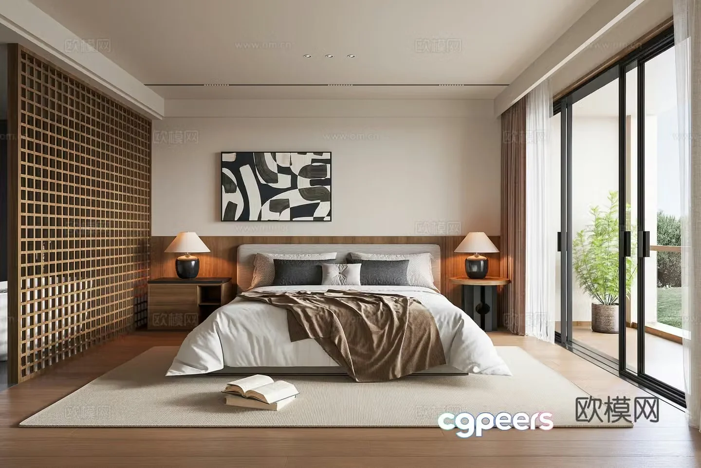 Modern B&B guest room 3D model