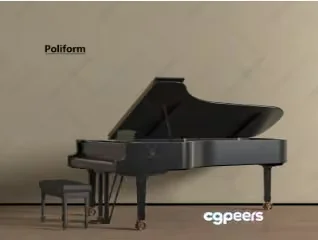 A Black Piano 3D Model – 536 – VRAY Render
