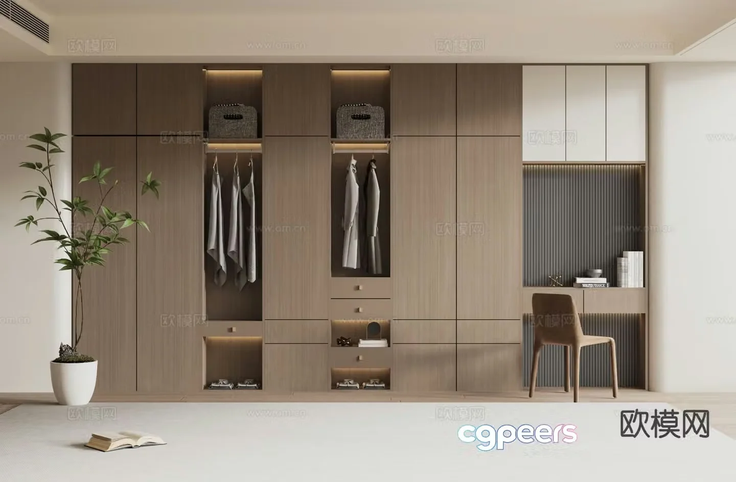 Log style wardrobe 3D model