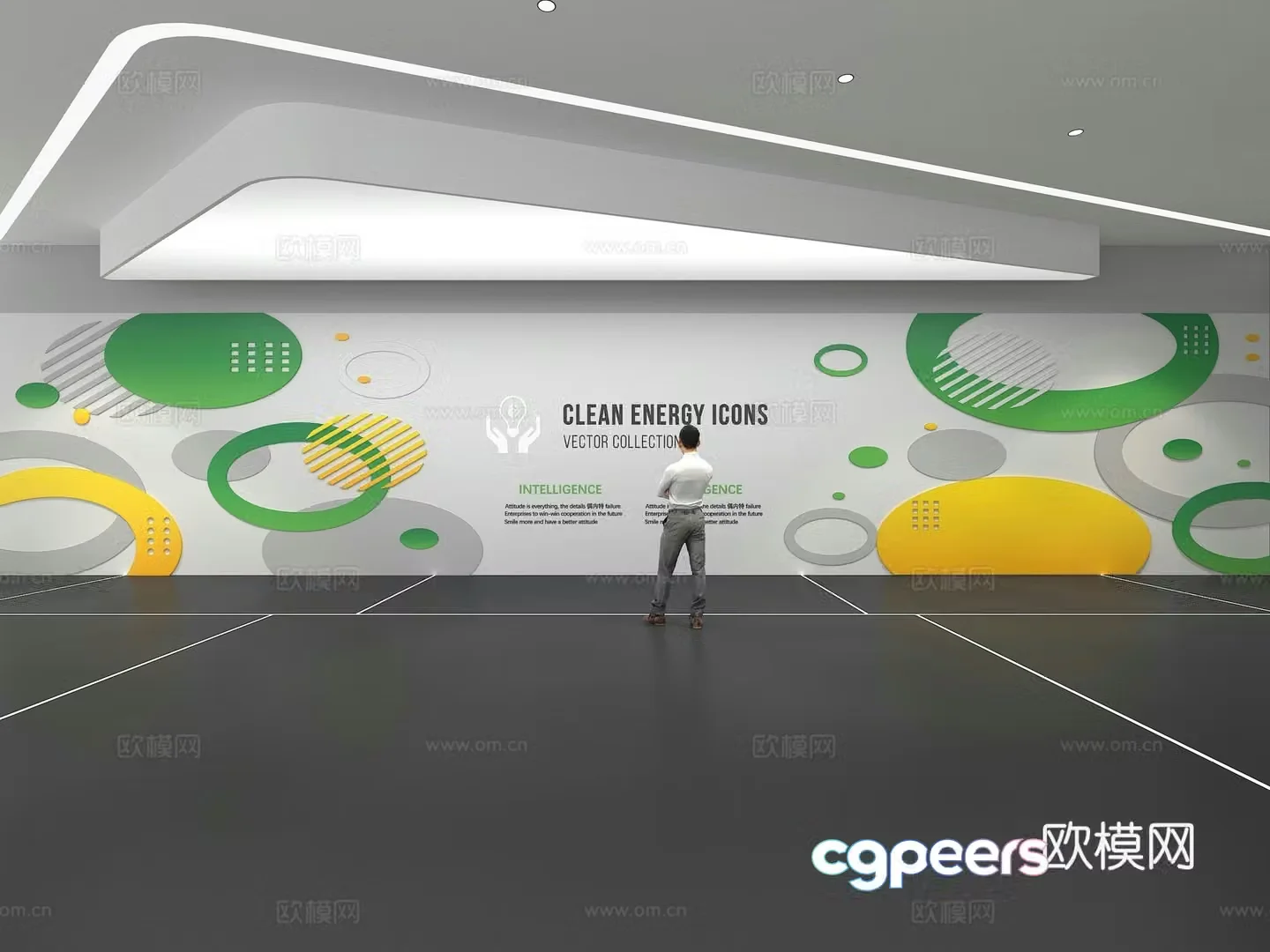 Cultural wall Corporate culture wall Education Theme wall Exhibition hall Campus culture Corridor 3D model