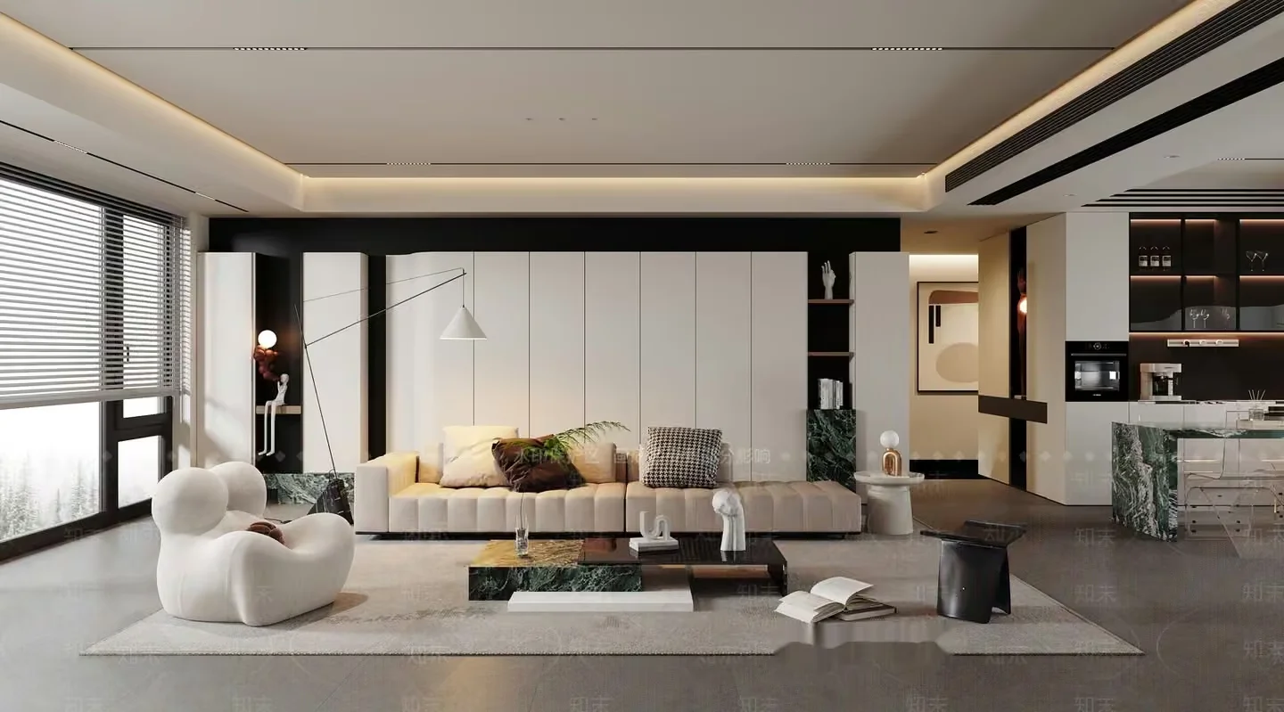 Modern Living Room 3D Model – 10675 – CORONA Render