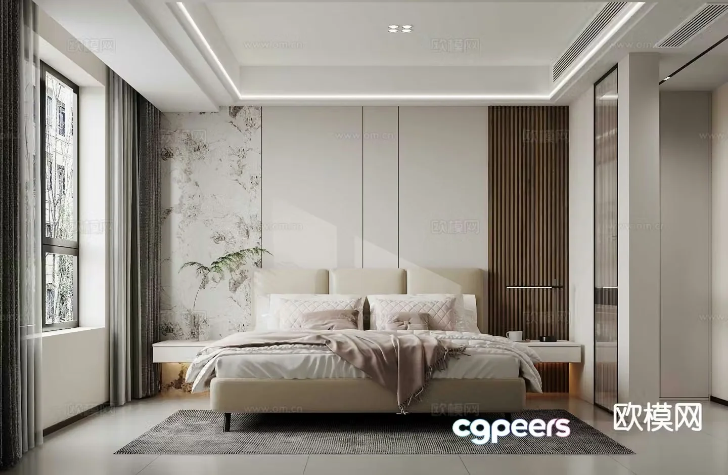 Modern bedroom master bedroom 3d model