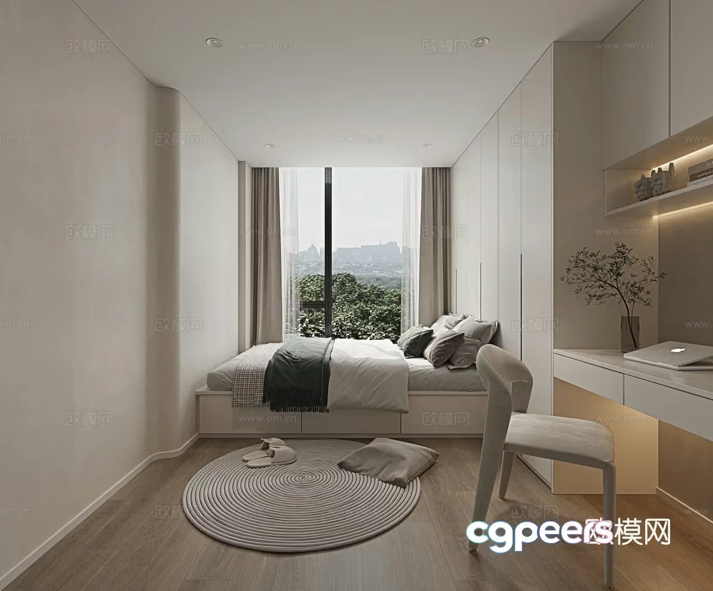 Modern tatami bedroom 3d model