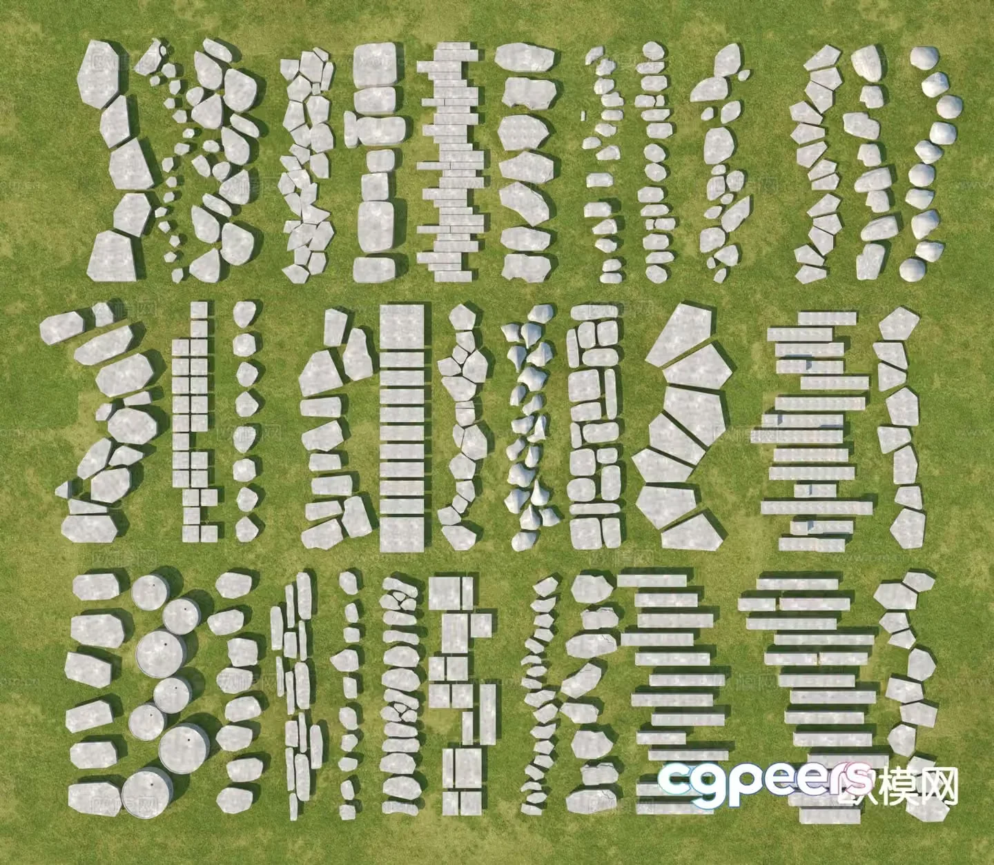 Park Tingbu bluestone gravel trail 3D model