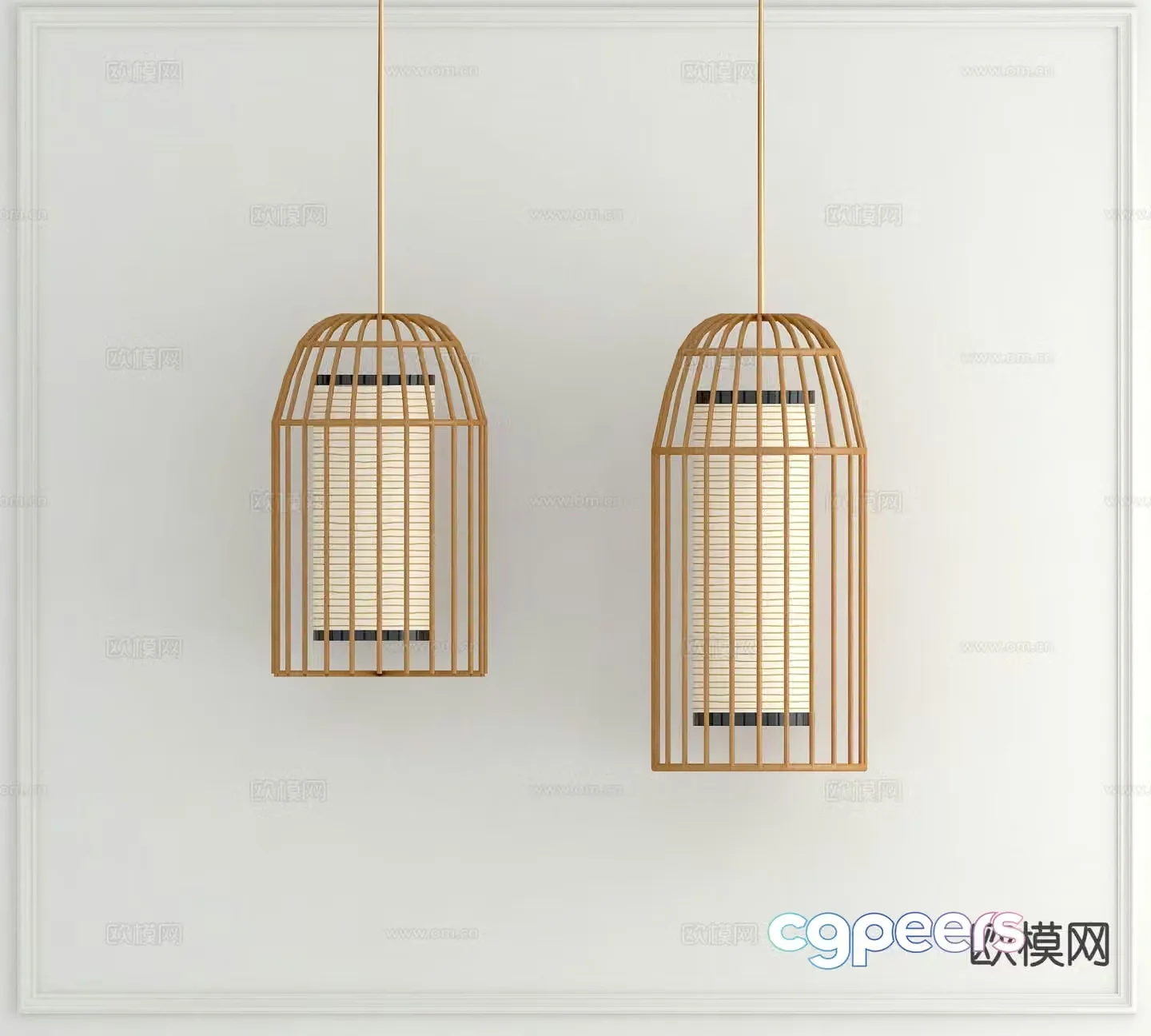 New Chinese style chandelier bamboo chandelier 3d model