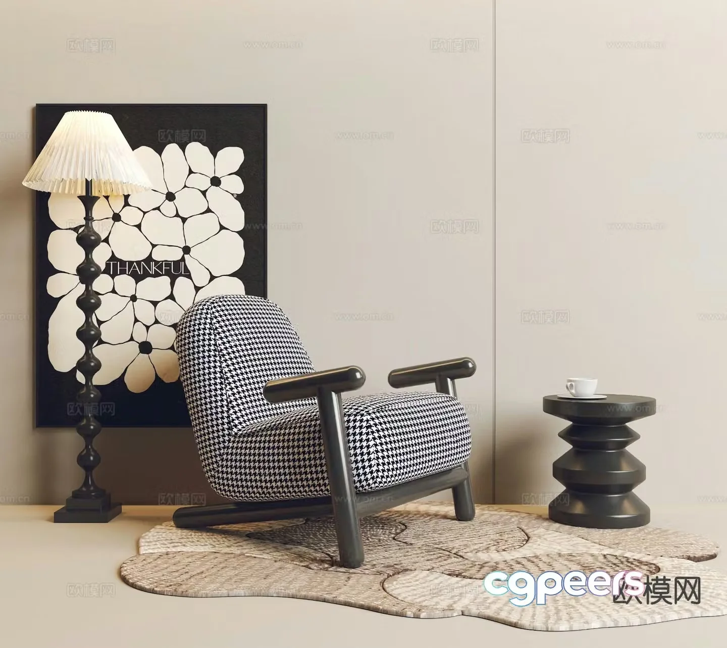 Modern leisure chair armchair 3d model
