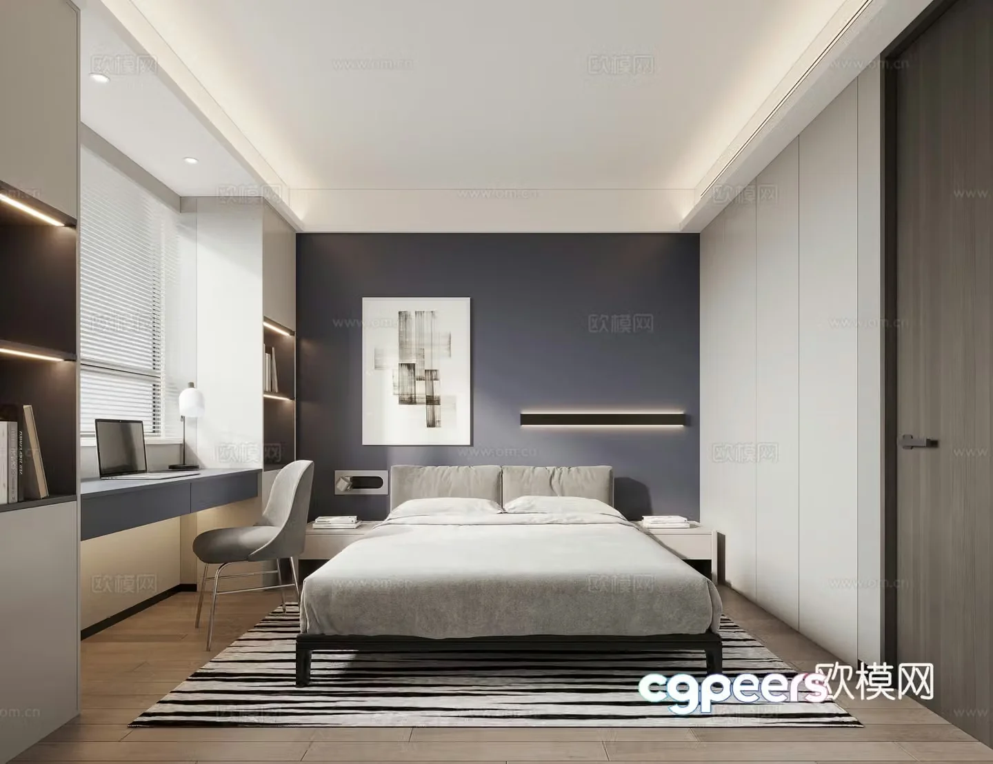 Modern boy room 3d model