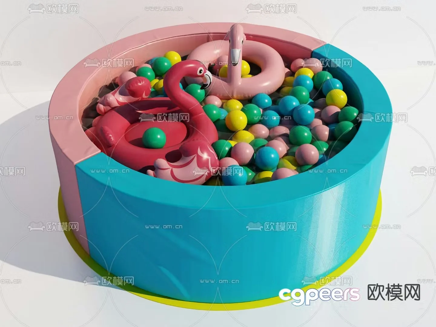 Modern pool swimming ring ocean ball 3d model