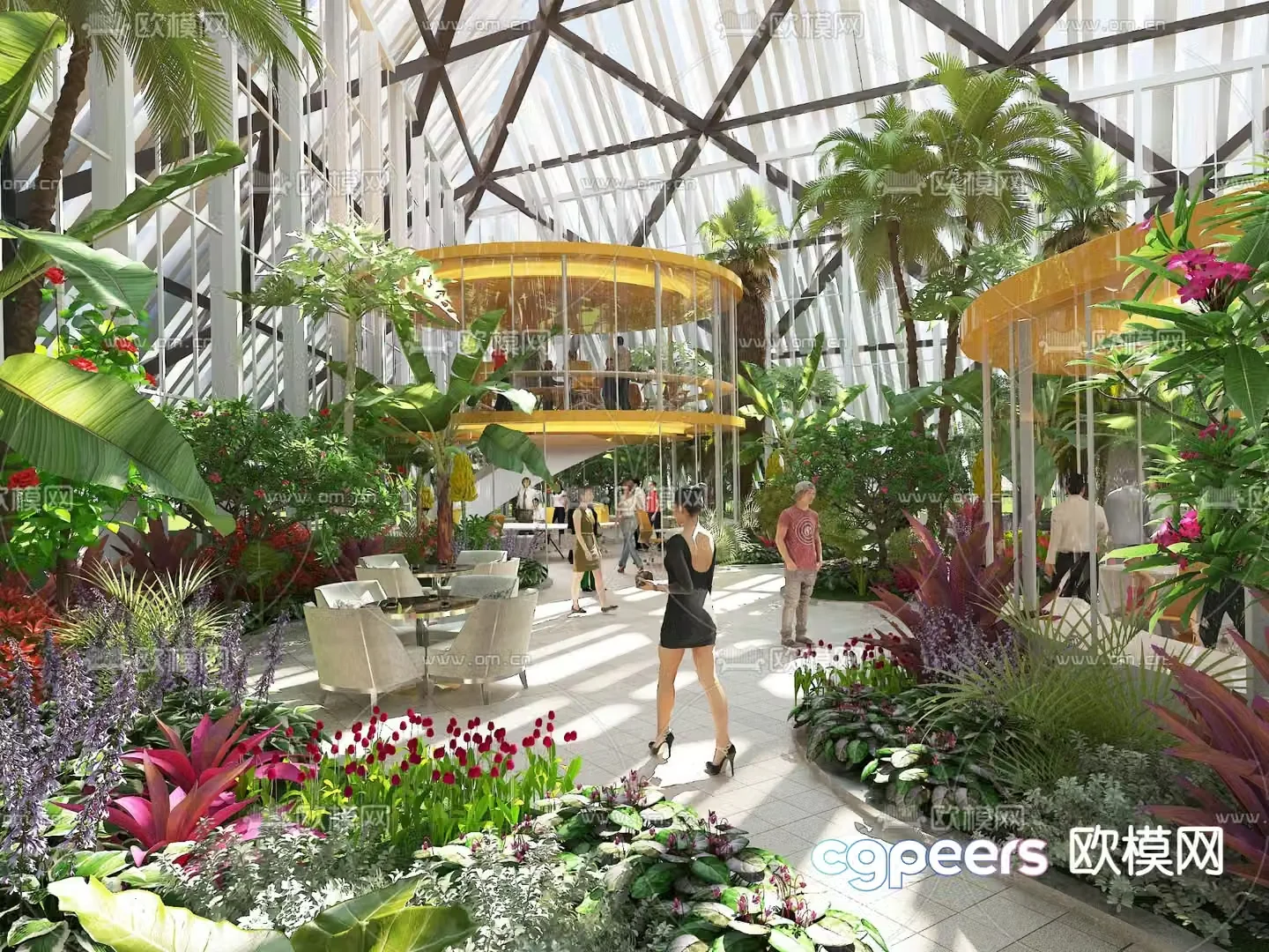 Modern botanical garden ecological pavilion 3D model