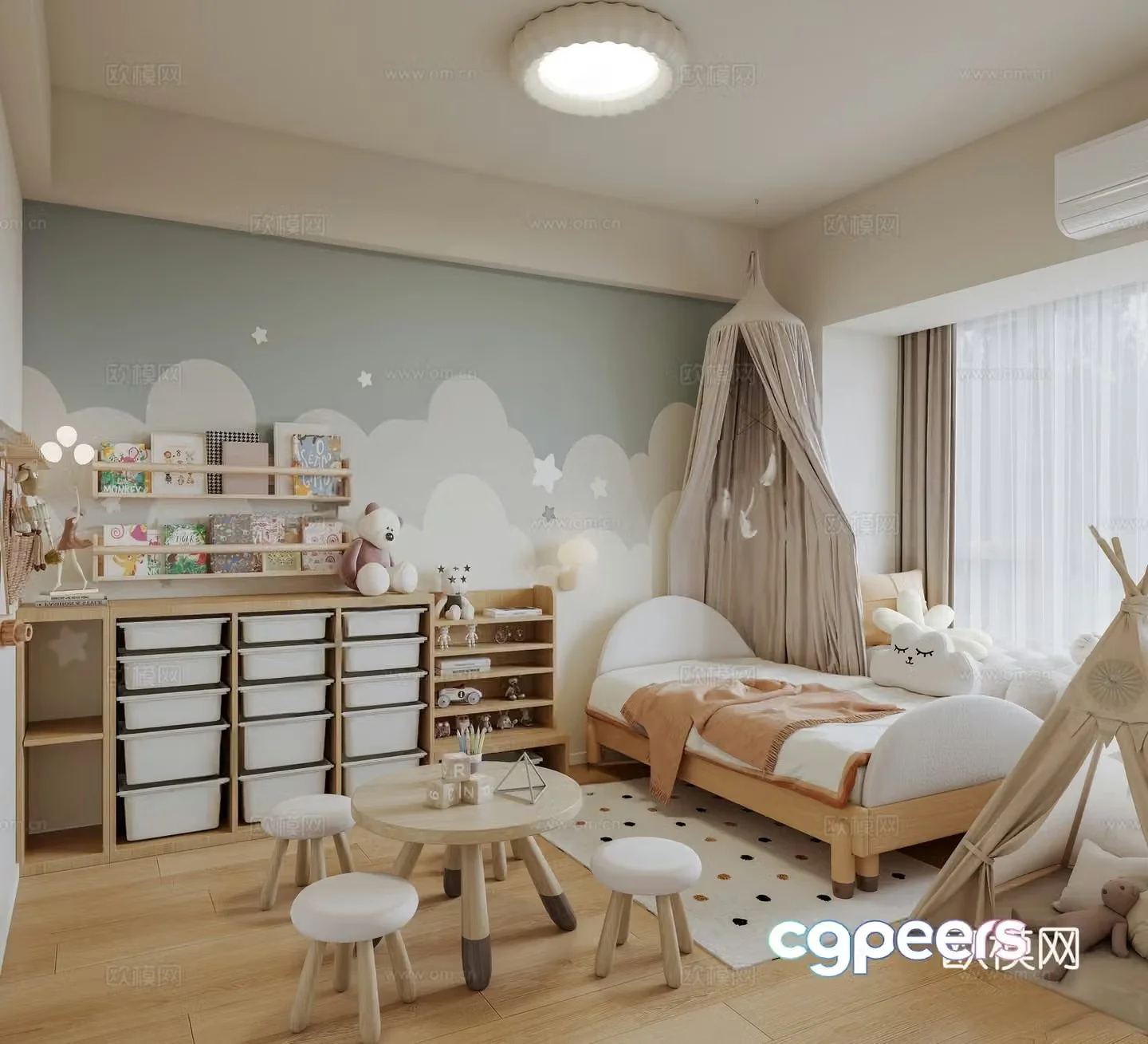 Creamy children’s room children’s room 3d model
