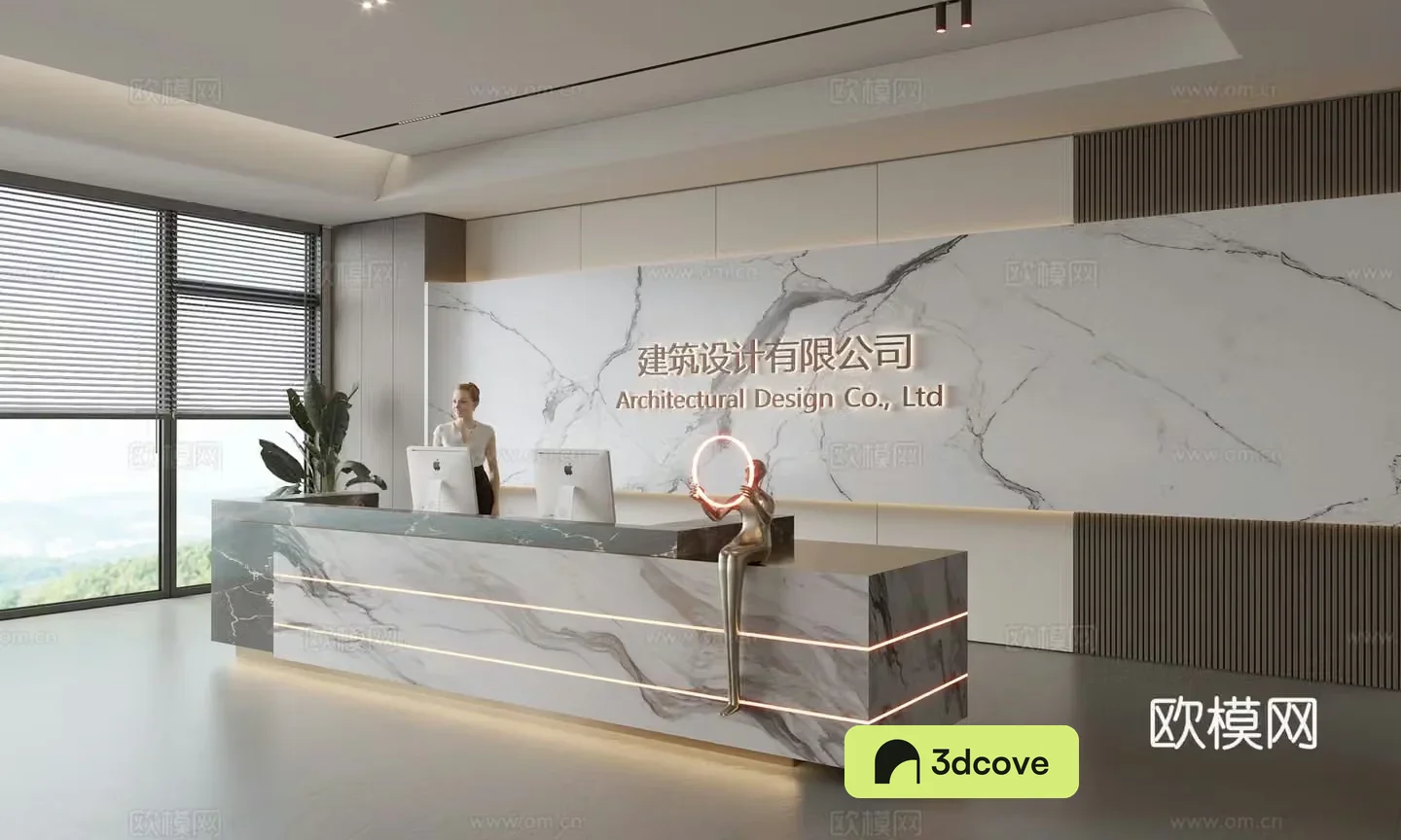 Modern company front desk reception area bar reception desk service desk company front desk background
