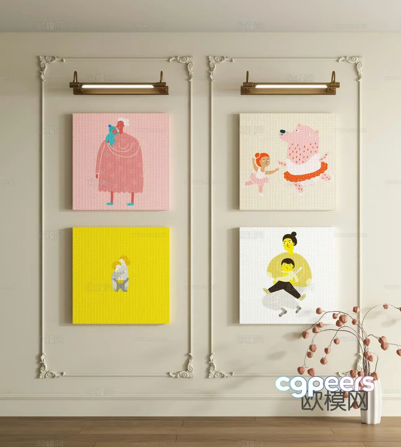 Dopamine decorative painting 3d model