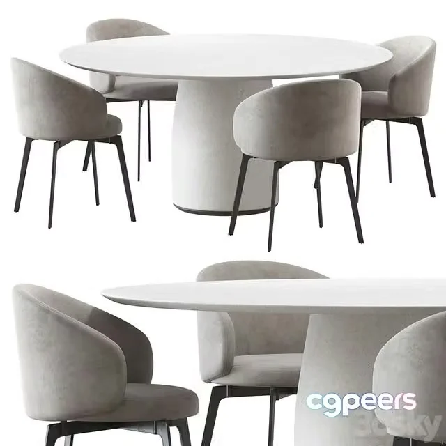 3ds Max Free – Table Bule chair Bea Lema