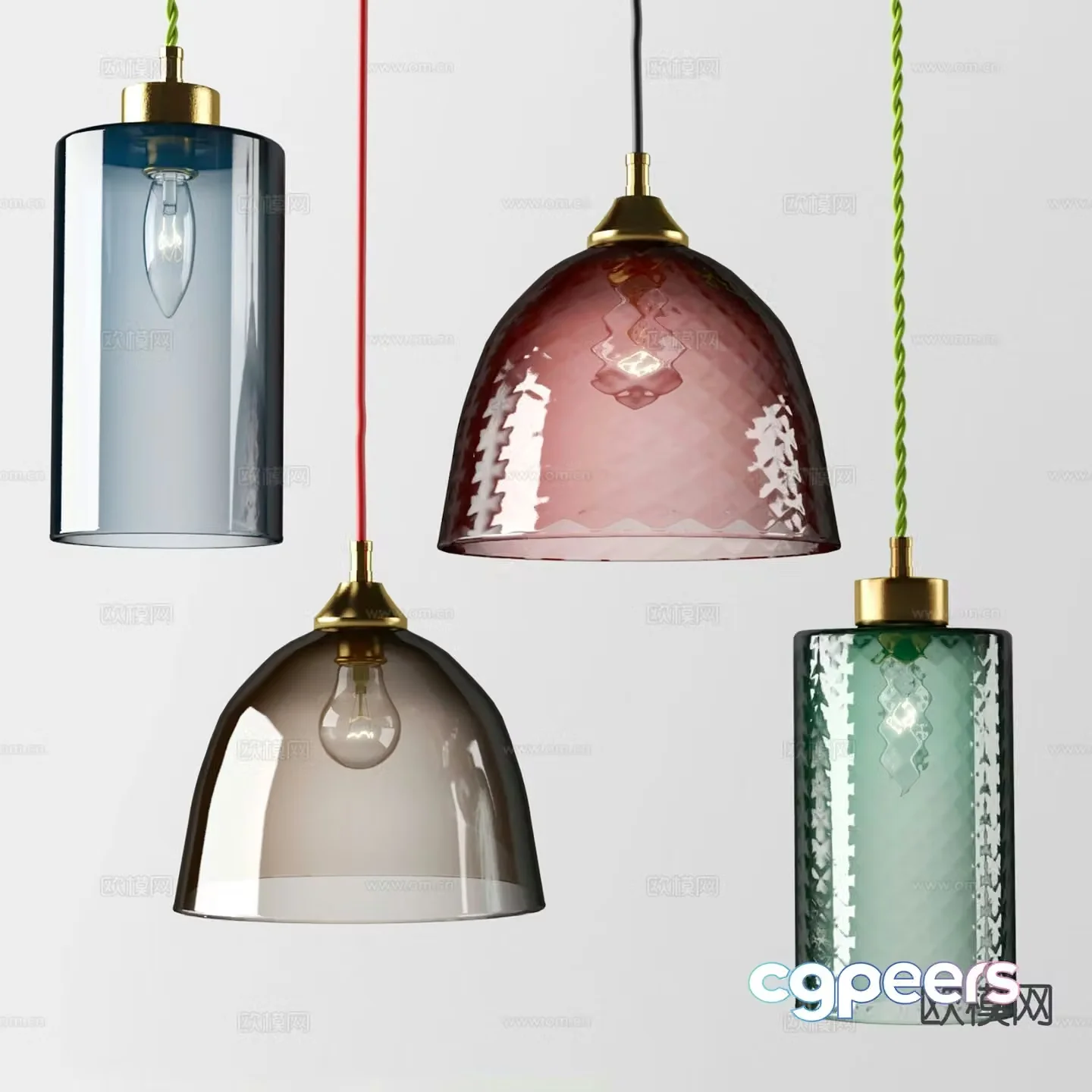 Modern glass chandelier indoor chandelier 3d model
