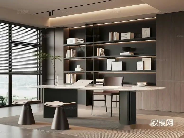Modern Office Space 3D Model – 18115 – VRAY Render