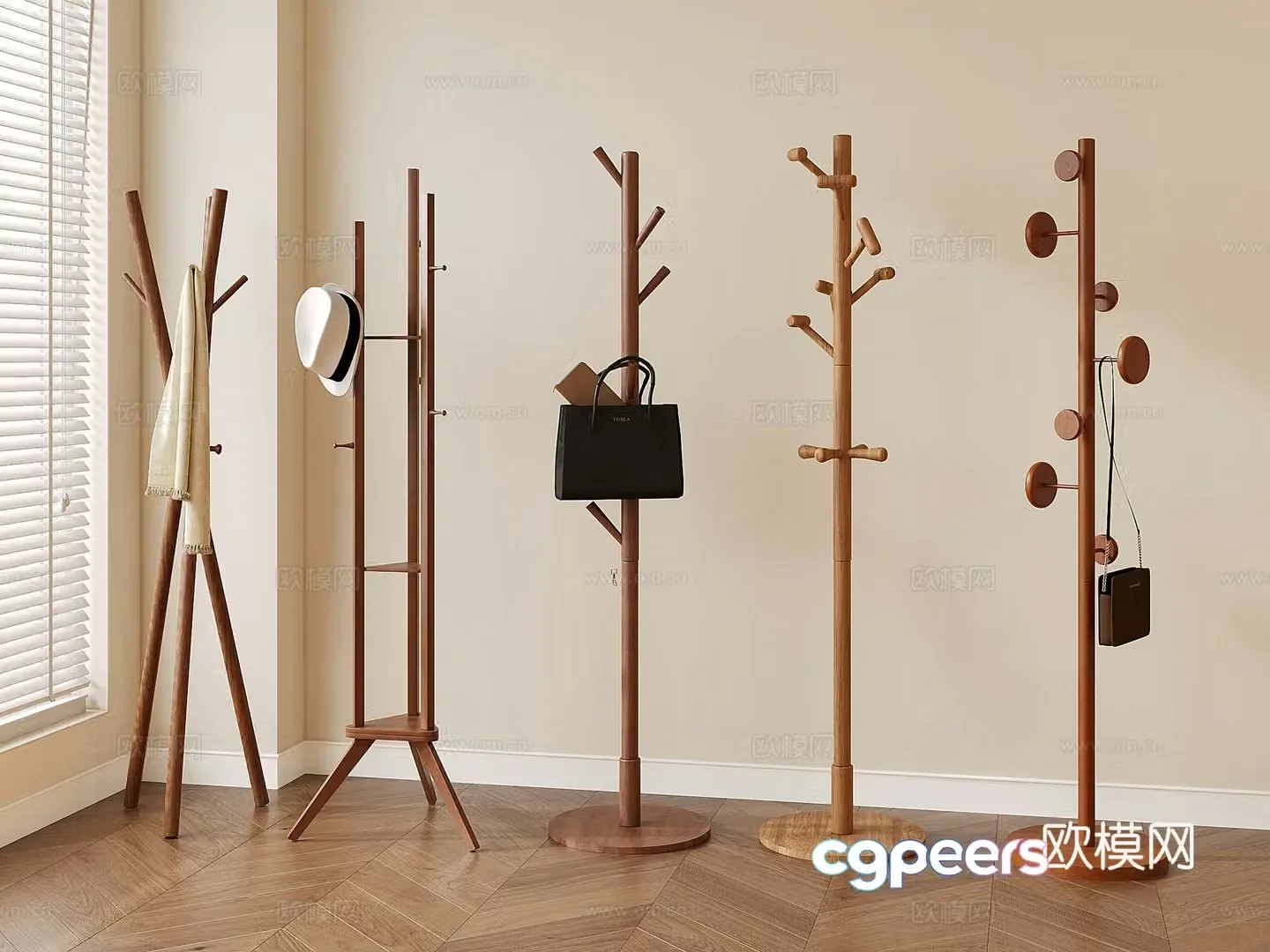 Modern medieval clothes hanger floor-standing clothes hanger clothes hanger clothes hanger clothes 3d model