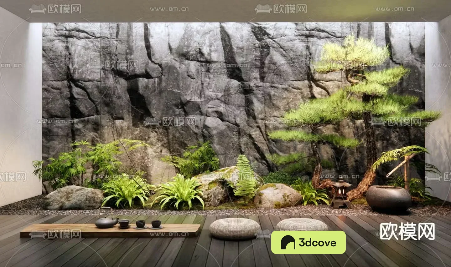 Indoor landscape dry landscape plant pile