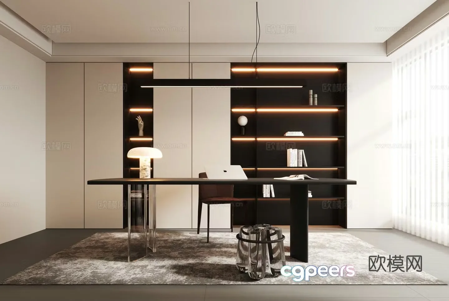 Modern study 3d model