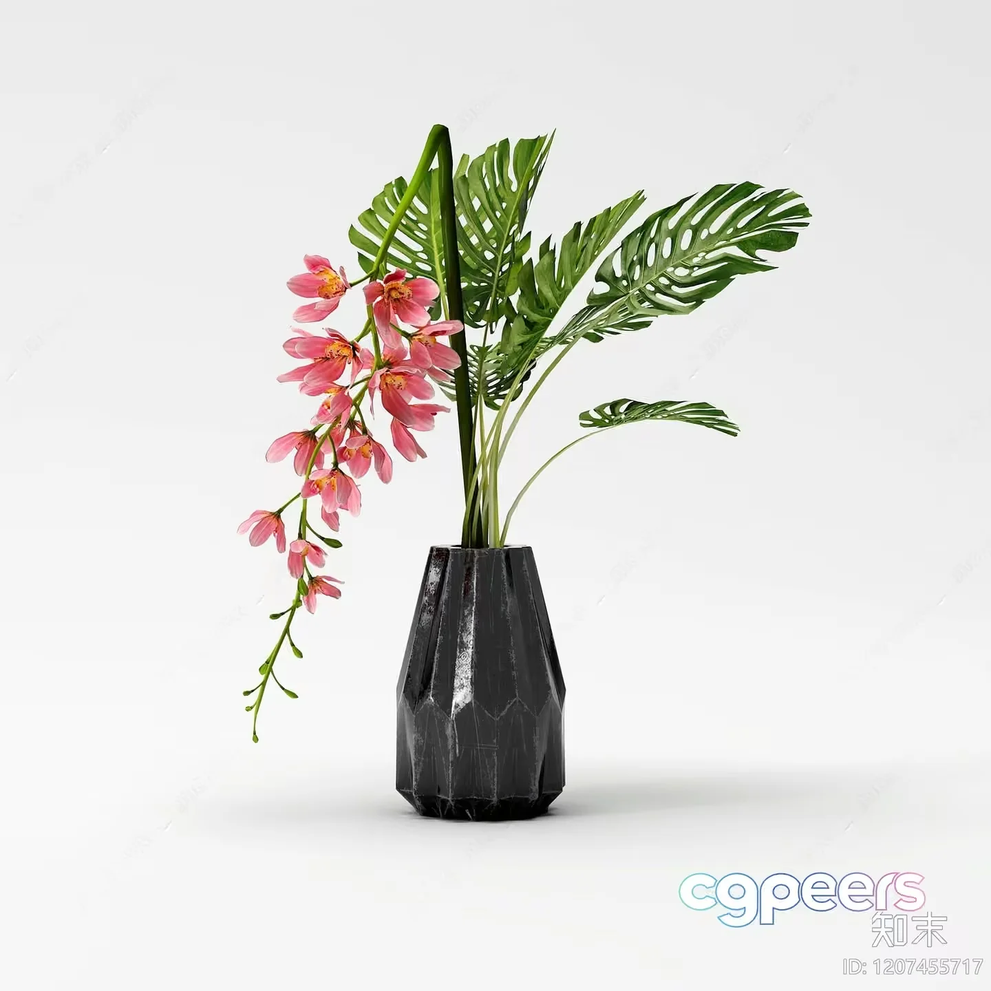 A Vase With Flowers 3D Model – 5822 – VRAY Render