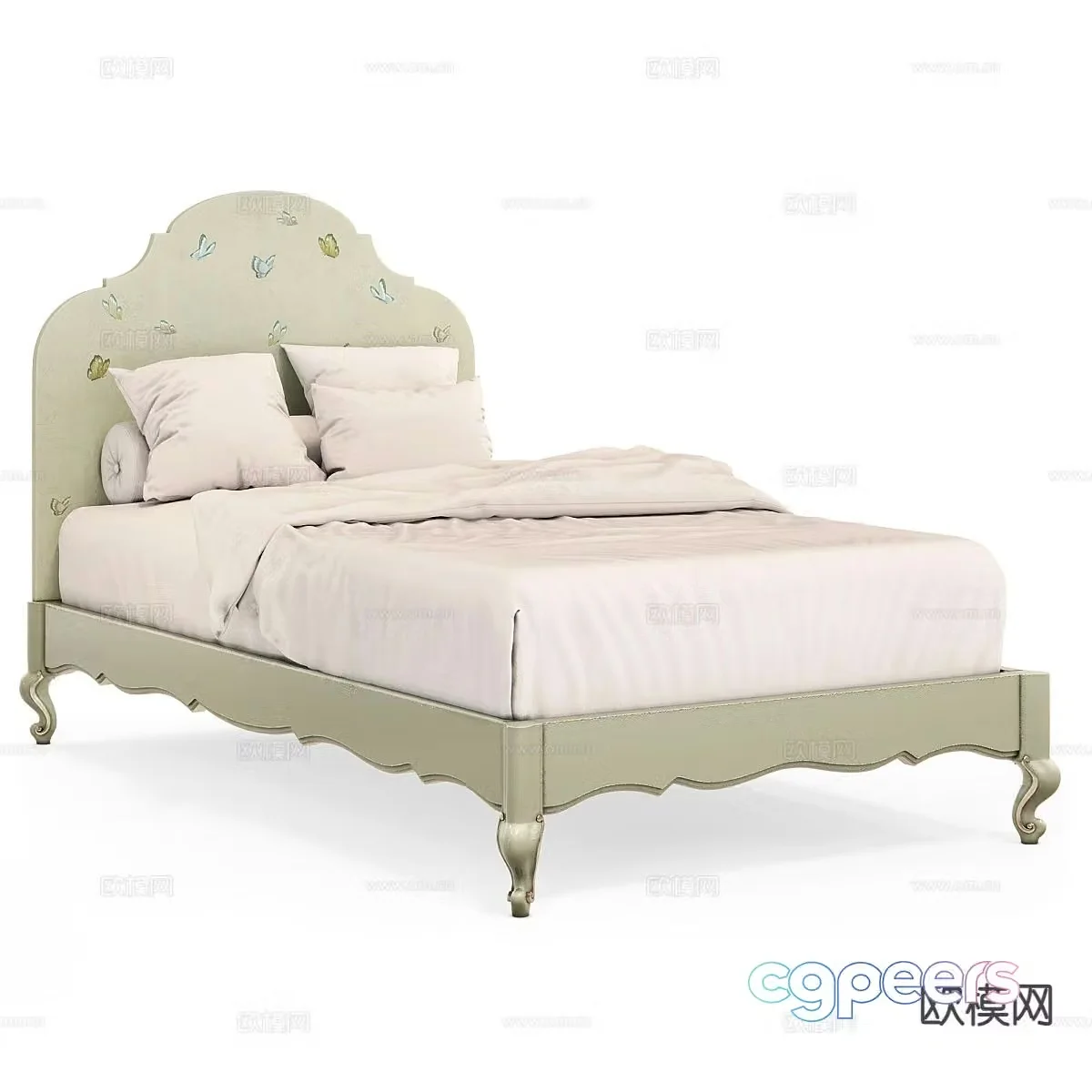 French single bed daughter bed 3d model