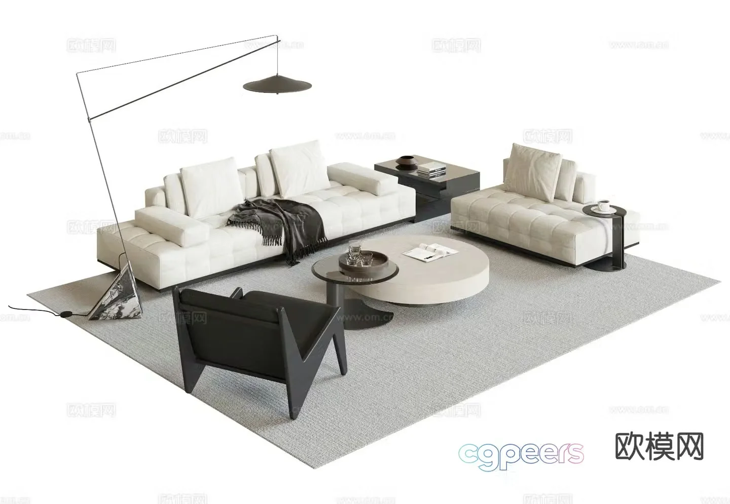 Modern sectional sofa 3d model