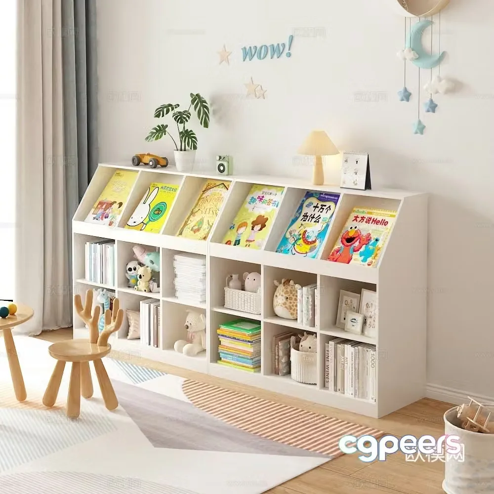 Children’s bookcase shelf 3D model