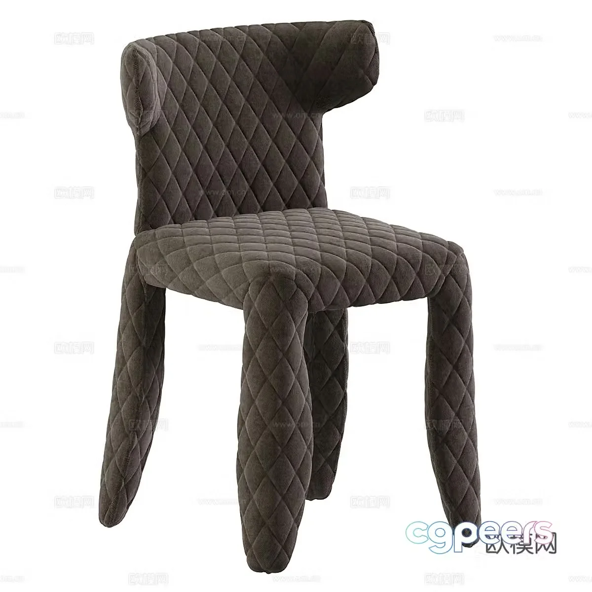 Moooi Modern Single Chair Fabric Single Chair Monster Chair Leisure Chair Dining Chair 3D Model