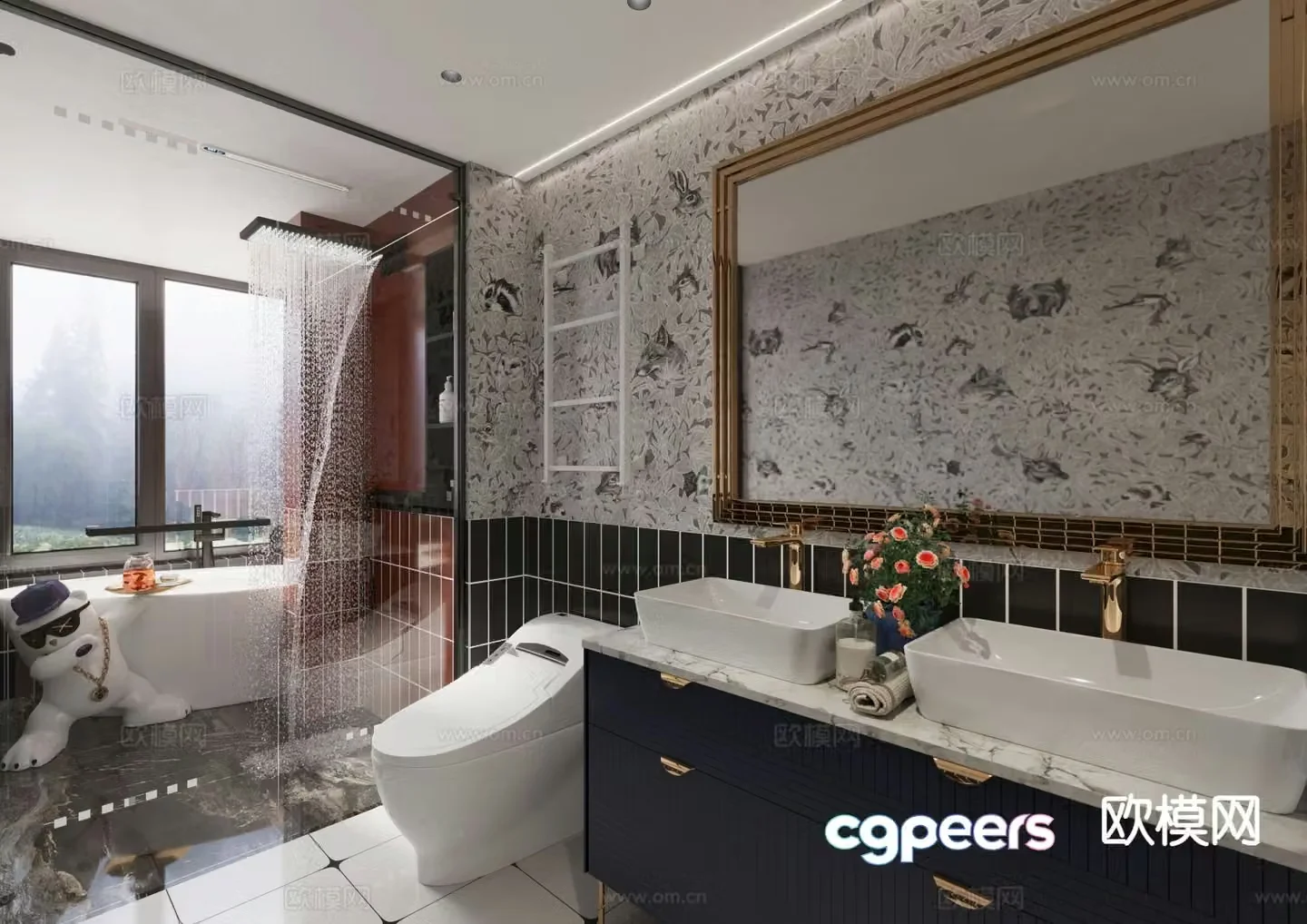 Modern bathroom bathroom 3d model